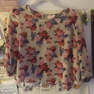 Sheer Floral Crop Top
